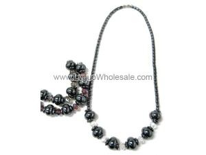 Assorted Color Glass Crystal Hematite Stone Beads Necklace